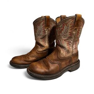 Ariat Big Kids Workhog Pull-on Leather Cowboy Boots